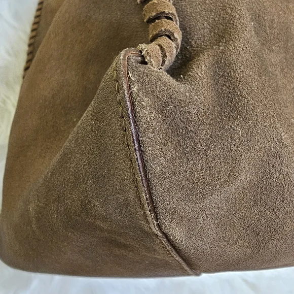 Authentic Gucci Hand Bag Bamboo Brown Suede Leather - Picture 10 of 17